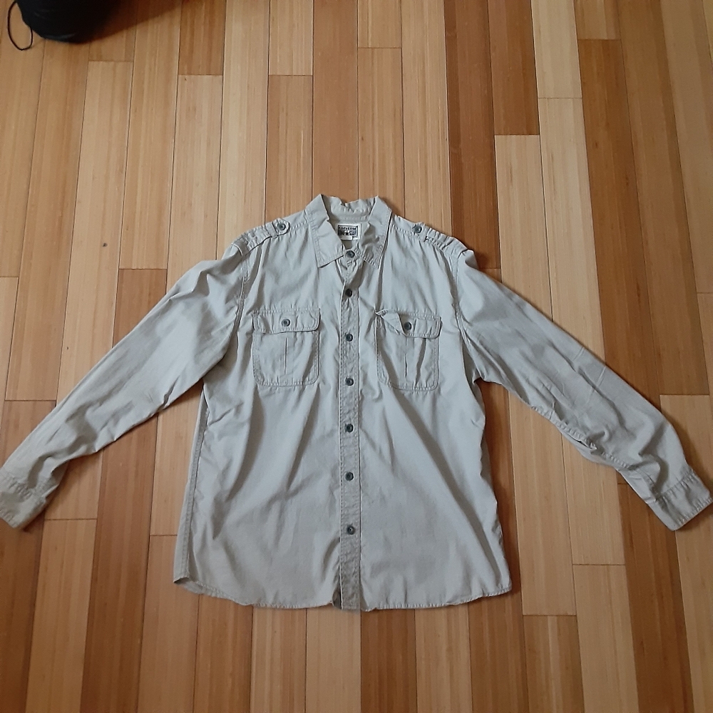 Converse One Star Cargo Button Down Shirt (Cream)